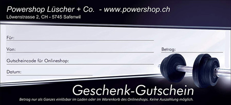 Geschenk Gutschein Powershop