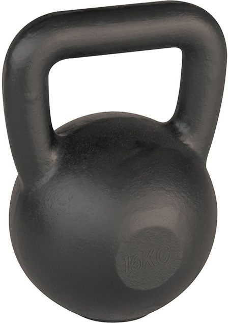 Tunturi Gusseisen Kettlebell mit Gummi Boden 16 kg