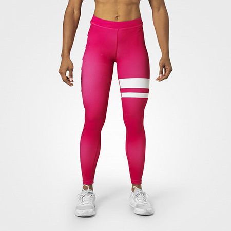 Better Bodies Varsity Stripe Tights - Hot Pink Detail 2