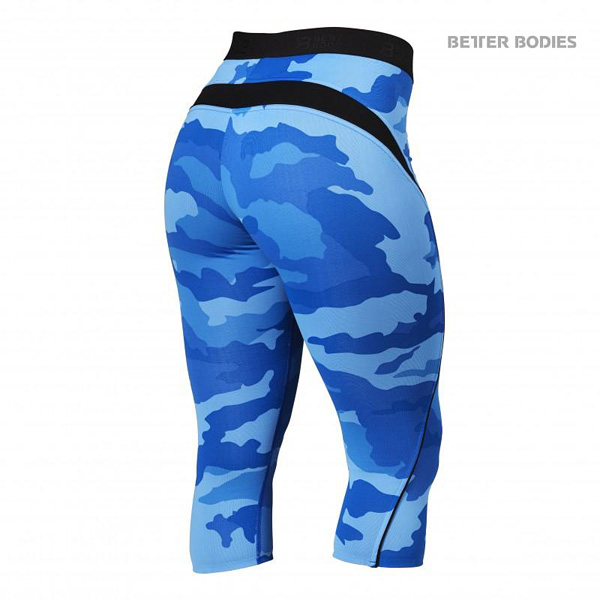 Better Bodies Fitness Curve Capri – Blue Camo Detail 2