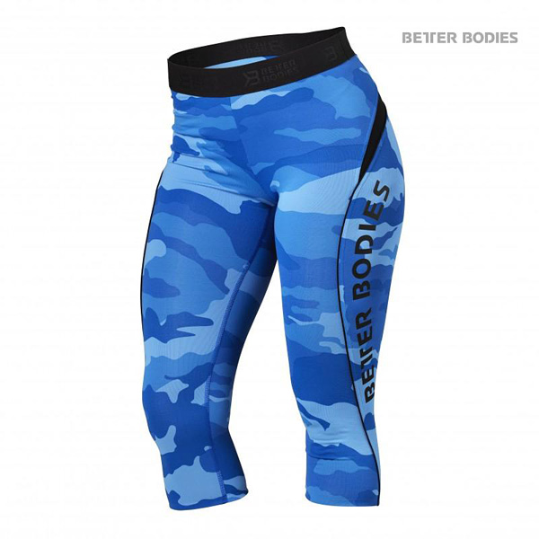 Better Bodies Fitness Curve Capri – Blue Camo Detail 1