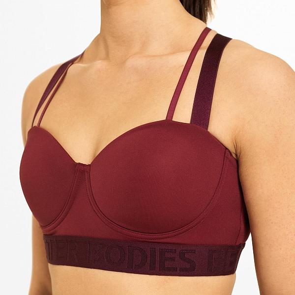 Better Bodies Waverly Sports Bra - Sangria Red Detail 3