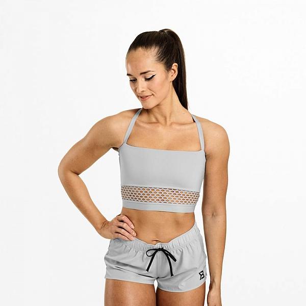 Better Bodies Waverly Mesh Bra - Frost Grey Detail 5