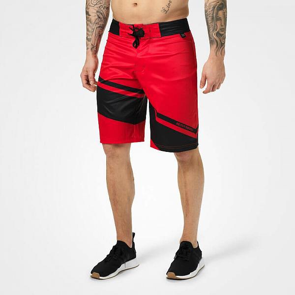 Better Bodies Pro Board Shorts - Bright Red Detail 1