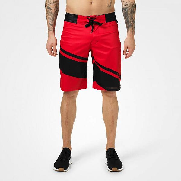 Better Bodies Pro Board Shorts - Bright Red Detail 2