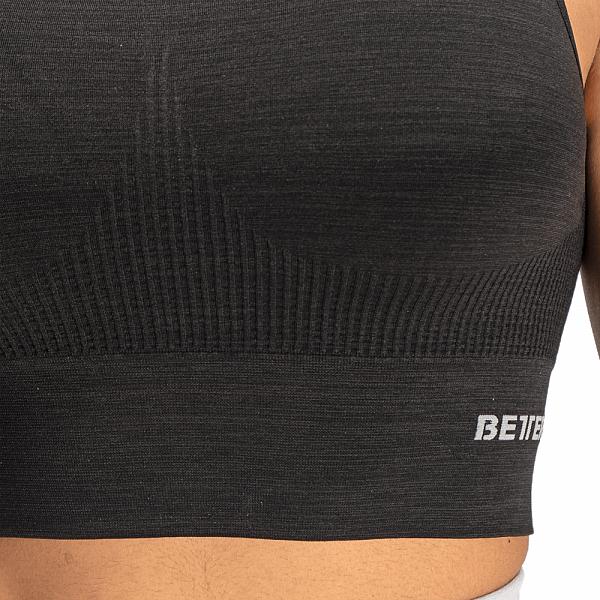 Better Bodies Rib Seamless Top - Black Melange Detail 5