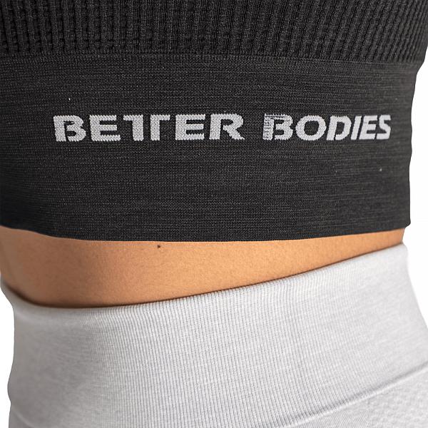 Better Bodies Rib Seamless Top - Black Melange Detail 6