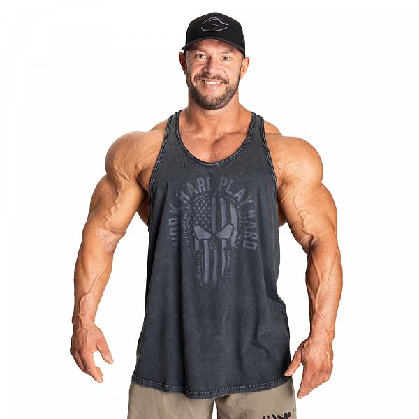 GASP Skull T-back - Washed Black Detail 1