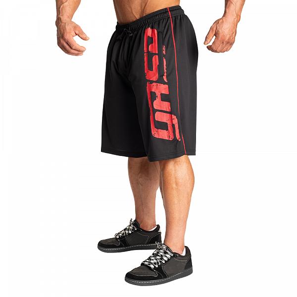 GASP Pro Mesh Shorts - Black/Red Detail 1