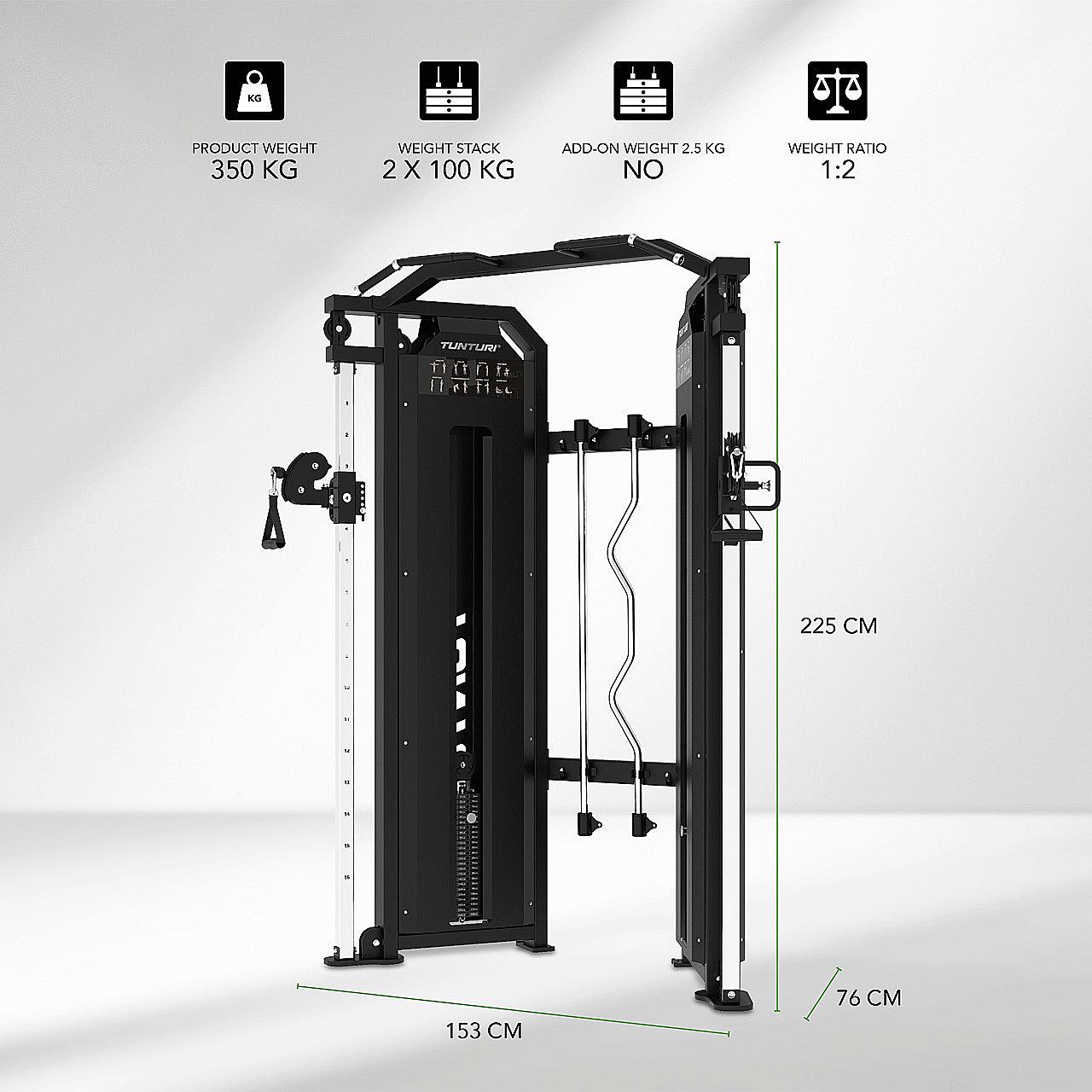 Tunturi Platinum Functional Trainer Multistation mit Gewichtsstapel Detail 4