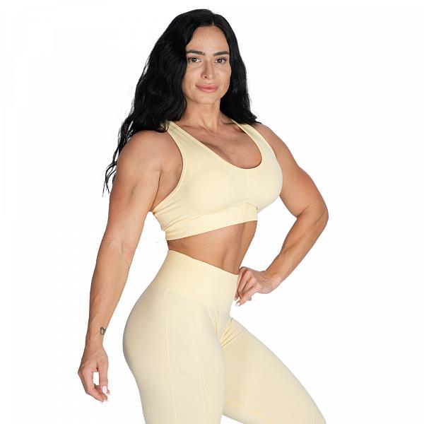 Better Bodies Scrunch Sports Bra - Washed Yellow Detail 3