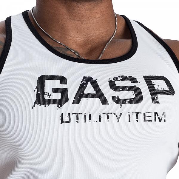 GASP Ribbed T-back - White Detail 4