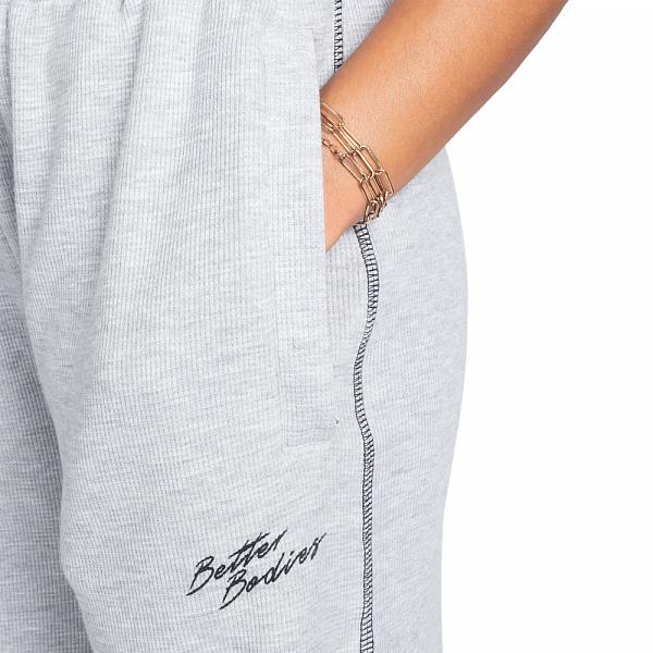 Better Bodies Wide Thermal Sweatpants - Light Grey Melange Detail 4