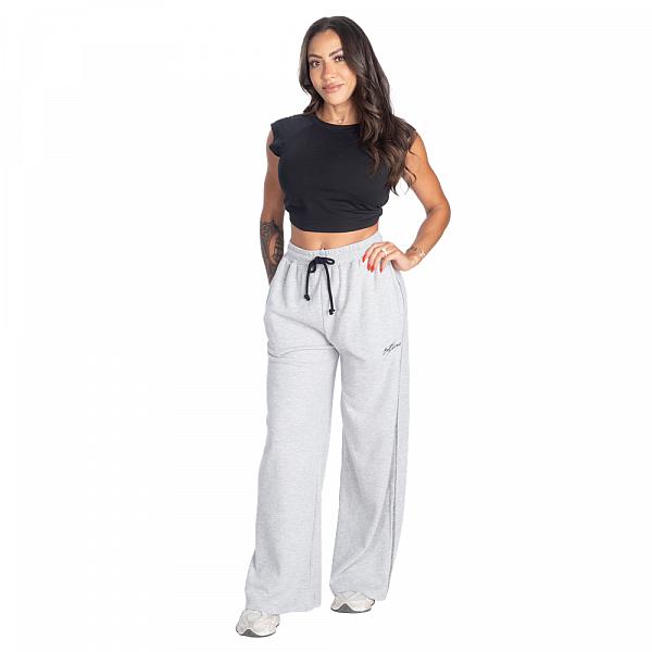 Better Bodies Wide Thermal Sweatpants - Light Grey Melange Detail 5