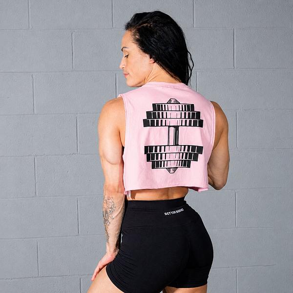 Better Bodies NY Crop Tank - Washed Pink Detail 2