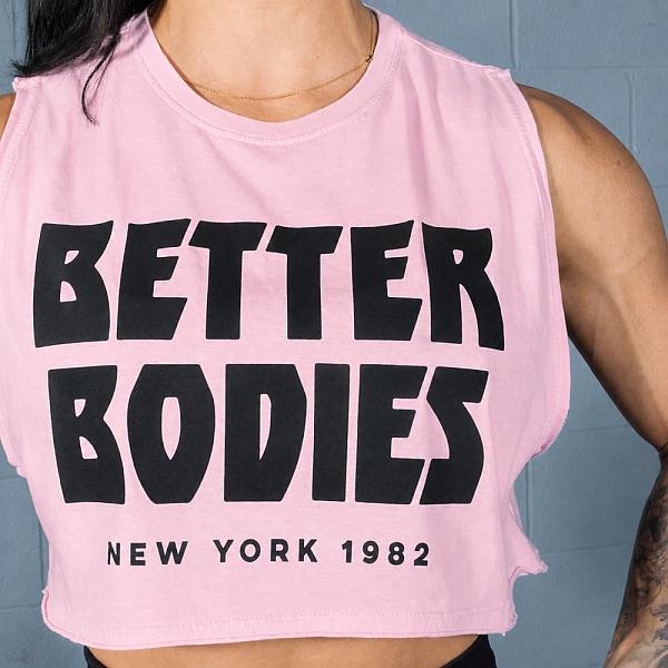 Better Bodies NY Crop Tank - Washed Pink Detail 3